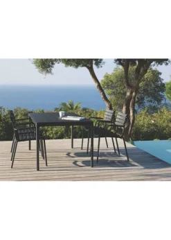 Clearance HOUE 1 Four Table, 4 Reclips Dining Chair Black Chairs/Black Table