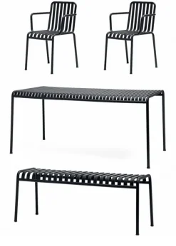 HAY 1 Palissade Bord, 2 Palissade Armchair og 1 Palissade Bench