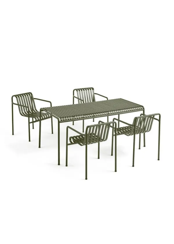 HAY 1 Palissade Bord og 4 Palissade Dining Armchair
