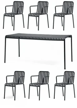 HAY 1 Palissade Bord og 6 Palissade Armchair