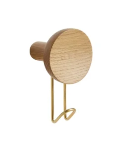 Best Woud Around Wall Hanger Oak/Satin Brass - Large