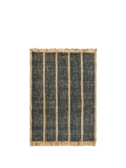Best Ferm Living Athens Stripes Rug 140 x 200 - Natural/Ink Blue
