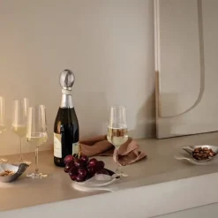 Best Georg Jensen Bernadotte Champagne Flute Glass Clear Glass