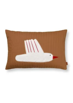 New Ferm Living Bird Quilted Cushion Sugar Kelp