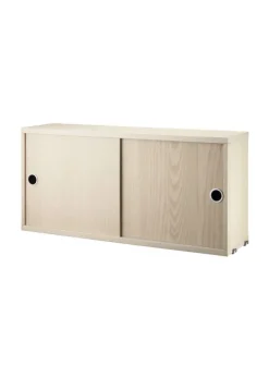 Best String Furniture Cabinet w/ Sliding Doors Small - Ash