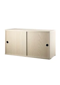 Best String Furniture Cabinet w/ Sliding Doors Large - Ash