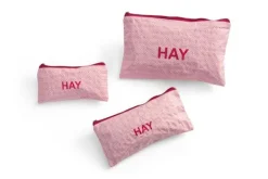 Sale HAY Candy Mono Wash Bag Flat Set Light Pink - Set of 3