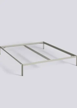 Clearance HAY Connect Bed af Leif Jørgensen Varm grå pulverlakeret stål inkl. tværstang - Til L200 x W180 madras