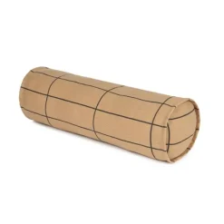 Fashion Nobodinoz Cylinder Cushion Vibes Brown black grid