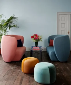 Best Warm Nordic Dainty Pouf Mosaic 472 (Rusty) / Sprinkles 974 (Midnight Blue)