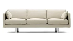 Best Erik Jørgensen EJ220 3-seater Sofa 2033 by Natural Linen / Brushed Chrome