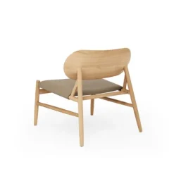 Best Brdr. Krüger Ferdinand Lounge Stol - Eg Klar Voks Olieret Spectrum, Almond Læder - 30150