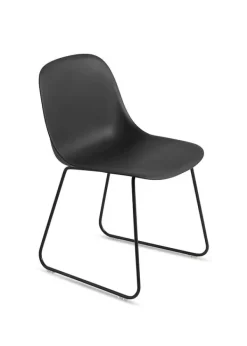 Clearance Muuto Fiber Side Chair - Sled Base Black/Anthracite Black