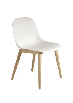 Clearance Muuto Fiber Side Chair - Wood Base White/Oak