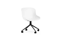 Best Normann Copenhagen Hyg Chair Swivel 4W Hvid - Sort Aluminium