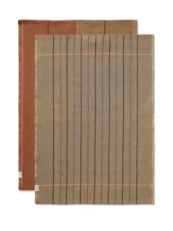 Sale Ferm Living Ito Tea Towel - Set Of 2 Set of 2 - Hazel/Oat