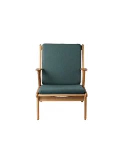 Clearance FDB Møbler / Furniture J53 - Lænestol Eg Natur Olieret - Main Line Flax Green Stof (32)