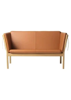 Best FDB Møbler / Furniture J148 2 pers af Erik Ole Jørgensen Eg, Natur, Lakeret / Cognac Læder
