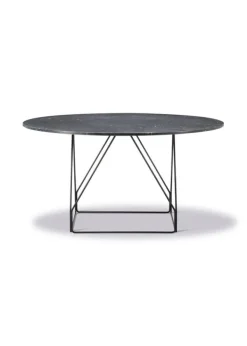 Best Fredericia Furniture JG Table 6568 by Jørgen Gammelgaard Black Marquina / Black Powder Coated Steel