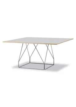 Best Fredericia Furniture JG Table 6569 by Jørgen Gammelgaard Grey Linoleum w/Natural Ash / Brushed Stainless Steel