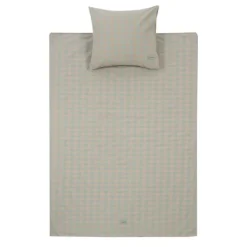 Sale Nobodinoz Kid Duvet Cover Set In Washed Cotton Vibes Blue harlequin
