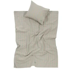 Sale Nobodinoz Kid Duvet Cover Set In Washed Cotton Vibes Blue harlequin