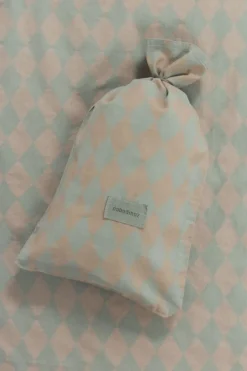 Sale Nobodinoz Kid Duvet Cover Set In Washed Cotton Vibes Blue harlequin