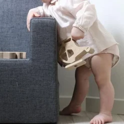 Online By KlipKlap Klip Klap KK Kids Chair XL Blue Grey w/ Grey