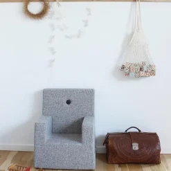 Online By KlipKlap Klip Klap KK Kids Chair XL Blue Grey w/ Grey