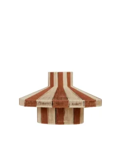 Hot Broste CPH Lampeskærm - Diana Mererkat Brown/Light Yellow - Large