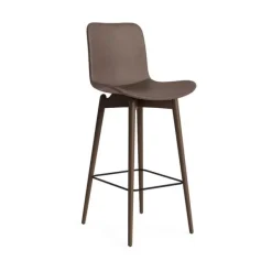 Sale NORR11 Langue Bar Chair 75 cm Frame: Dark Smoked / Upholstery: Dunes - Dark Brown 21001