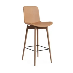 Sale NORR11 Langue Bar Chair 75 cm Frame: Light Smoked / Upholstery: Dunes - Camel 21004