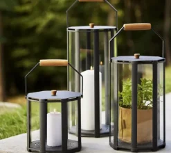 Best Cane-line Lightlux Lanterne m/Teak Lava Grey, Aluminium - Mini