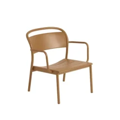 Clearance Muuto Linear Steel Lounge Armchair Burnt Orange