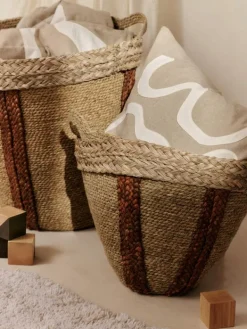 Best Ferm Living Mar Woven Baskets Set of 2 - Natural/Red Brown