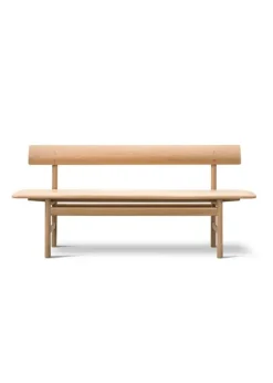 Sale Fredericia Furniture Mogensen 3171 Bench by Børge Mogensen Soaped Oak / Vegeta 90 Natural
