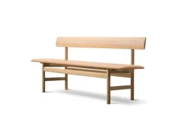 Sale Fredericia Furniture Mogensen 3171 Bench by Børge Mogensen Soaped Oak / Vegeta 90 Natural