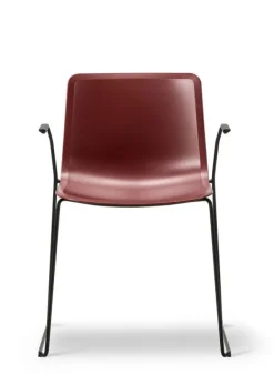 Sale Fredericia Furniture Pato Sledge Armchair 4110 by Welling/Ludvik Dark Red