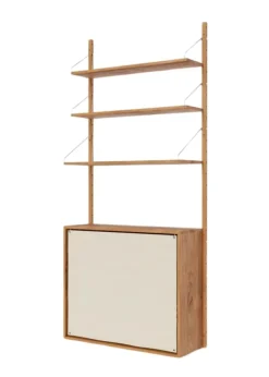 Best FRAMA Shelf Library Canvas Cabinet Section H1852 / W80 Natural Oak H1852