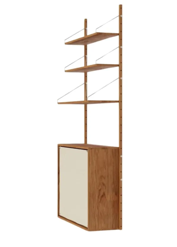 Best FRAMA Shelf Library Canvas Cabinet Section H1852 / W80 Natural Oak H1852