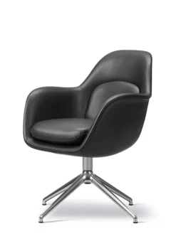 Sale Fredericia Furniture Swoon Dining Armchair 1779 by Space Copenhagen Omni 301 Black / Polished Aluminium