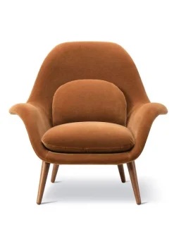 Sale Fredericia Furniture Swoon Lounge Chair 1770 by Space Copenhagen Grand Mohair 2103 / Smoke Stained Oak