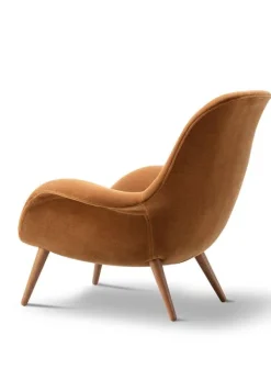 Sale Fredericia Furniture Swoon Lounge Chair 1770 by Space Copenhagen Grand Mohair 2103 / Smoke Stained Oak