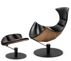 Best Bruunmunch The Lobster Chair m. skammel Walnut, Mat Laquered / Passion Leather