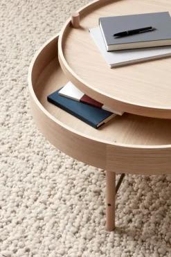 Sale Audo Copenhagen Turning Table White Oak / Black Chrome