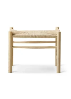 Sale Fredericia Furniture Wegner J16 Stool 16002 by Hans J. Wegner Soaped Oak / Natural Paper Cord
