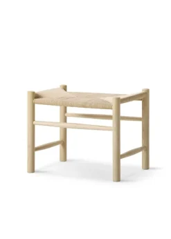 Sale Fredericia Furniture Wegner J16 Stool 16002 by Hans J. Wegner Soaped Oak / Natural Paper Cord