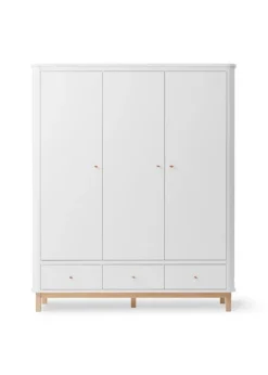 Best Oliver Furniture Wood Klædeskab Hvid / Eg - 3 døre