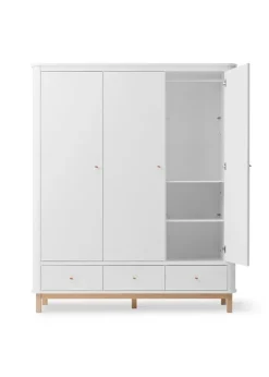 Best Oliver Furniture Wood Klædeskab Hvid / Eg - 3 døre