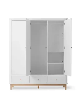 Best Oliver Furniture Wood Klædeskab Hvid / Eg - 3 døre